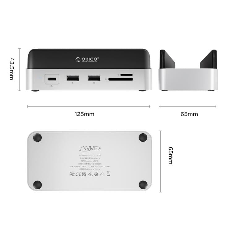 ORICO VSP10 Mini Dock Desktop Storage Expansion Multi-function Holder for Mac Mini 2024