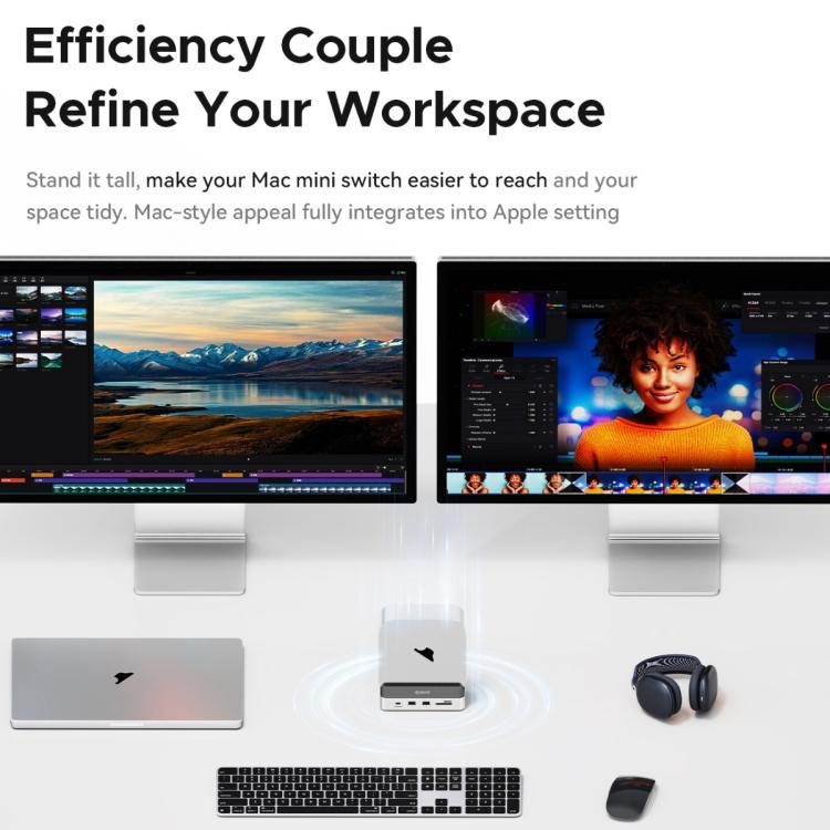 ORICO VS10 Mini Dock Desktop Expansion Multi-function Holder for Mac Mini 2024, without Memory
