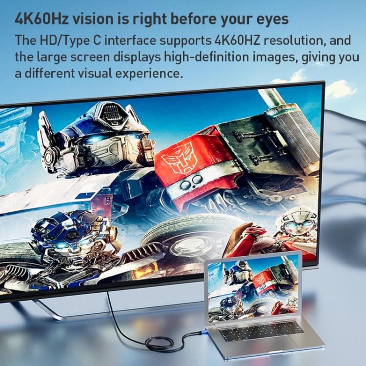 YCE-V292 2 in 1 Type-C to Type-C and HDMI2.0 Adapter Cable