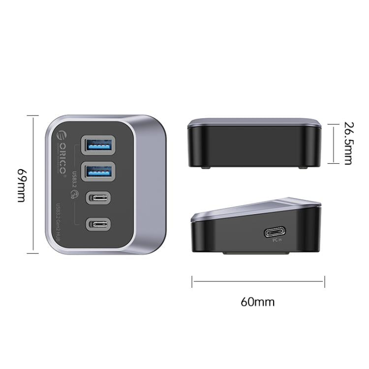 ORICO M32A2C-G2 4 in 1 Type-C to Dual Type-C and Dual USB3.2 Docking Hub