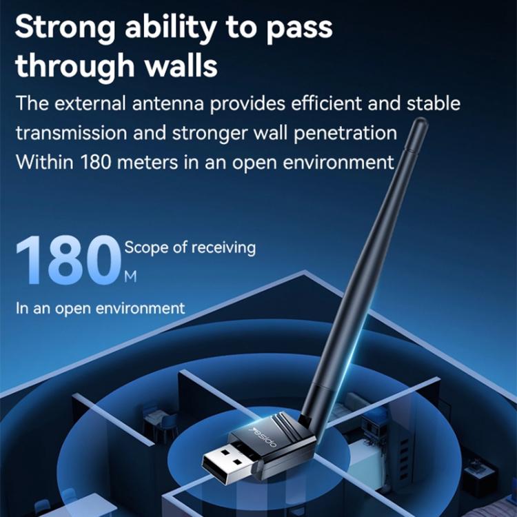 Yesido WP11 WiFi4 Wireless Dongle 150Mbps High Speed USB Adapter with External Antenna