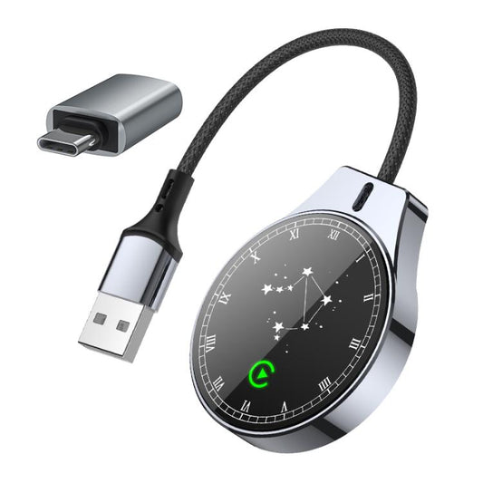 USB Wired to Wireless Car CarPlay Box Adapter, with Type-C Adapter, Constellation