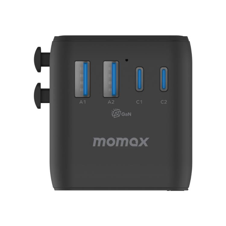 MOMAX UA23 1-World 2 4-Port Mini Universal Travel GaN Charger 100W with Dual AC