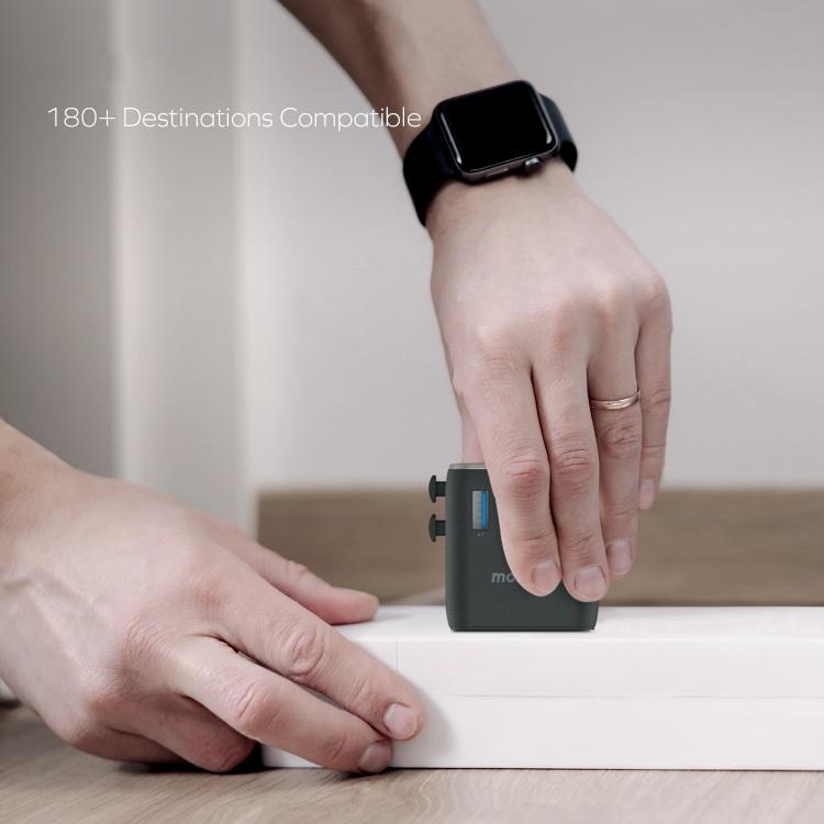 MOMAX UA23 1-World 2 4-Port Mini Universal Travel GaN Charger 100W with Dual AC