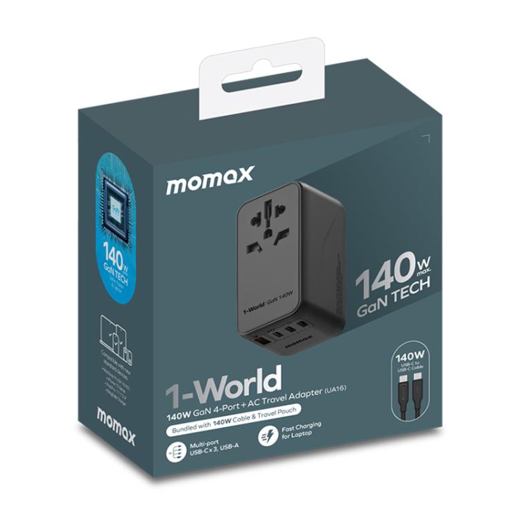MOMAX UA16 1-World PD140W GaN Global Travel Fast Charging Socket