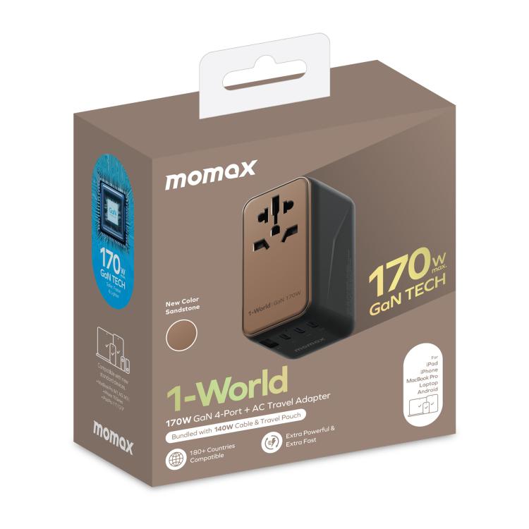 MOMAX UA17 1-World PD170W GaN Global Travel Fast Charging Socket