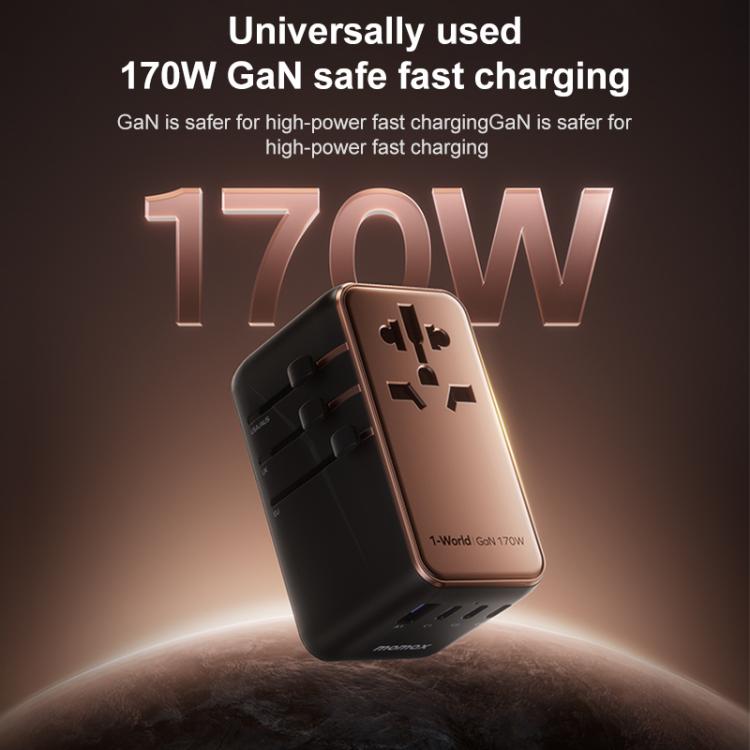 MOMAX UA17 1-World PD170W GaN Global Travel Fast Charging Socket
