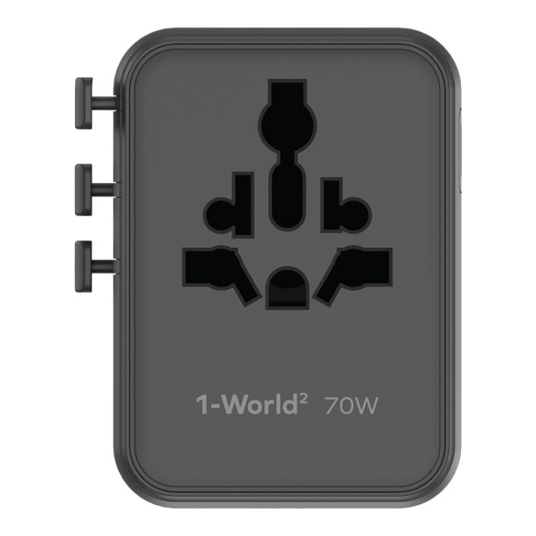 MOMAX UA22 1-World2 70W Dual AC Mini GaN Global Travel Fast Charging Socket