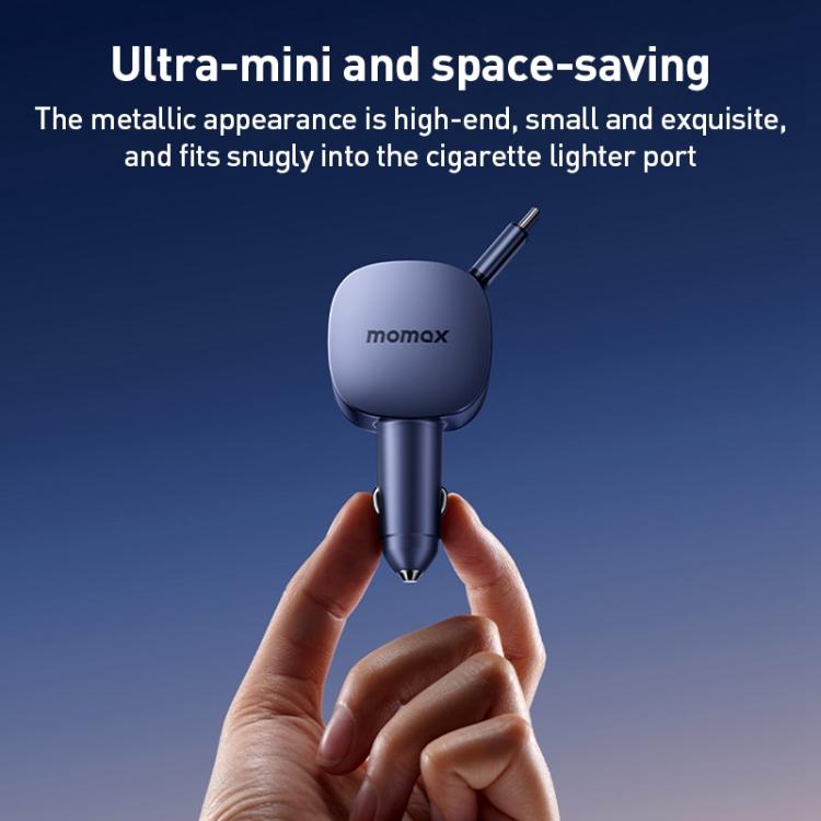 MOMAX UC19 60W 3 in 1 Car Charger with Retractable Cable