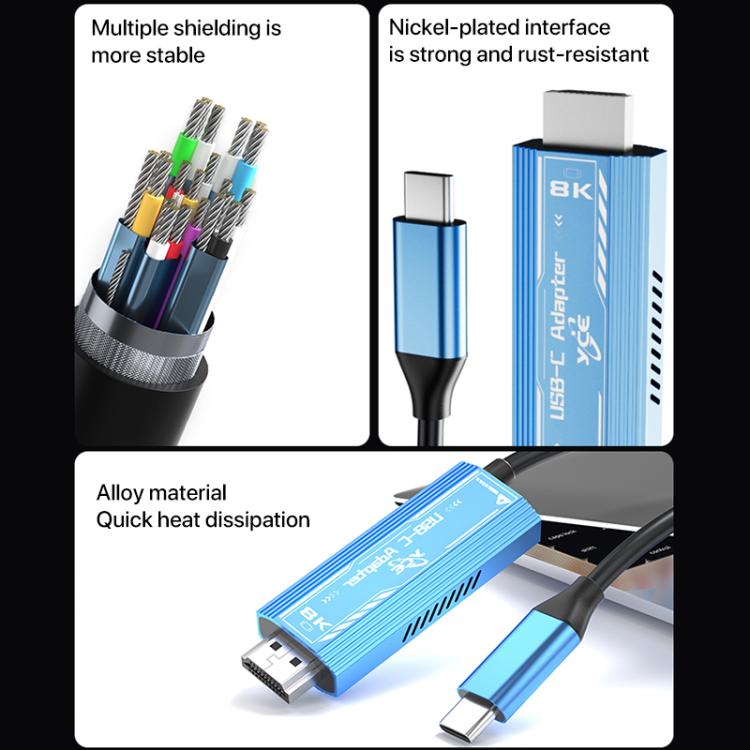 YCE-V286A Type-C to HDMI2.1 8K Adapter Cable