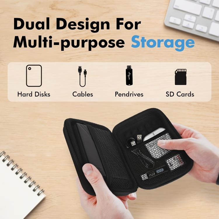 Mobile Hard Drive Data Cable Storage Bag Portable EVA Storage Box