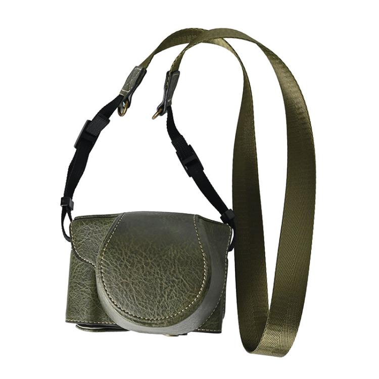 Retro Litchi Texture Leather Full Body Camera Case Bag with Strap