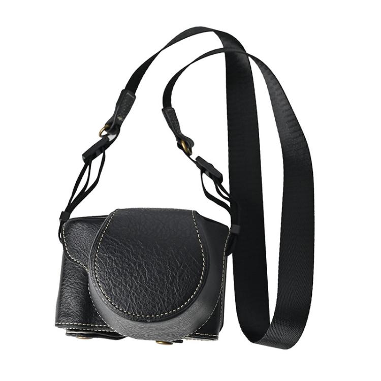 Retro Litchi Texture Leather Full Body Camera Case Bag with Strap