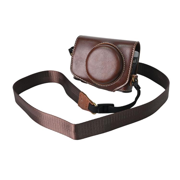 Retro Pull Up Leather Full Body Camera Case Bag with Strap