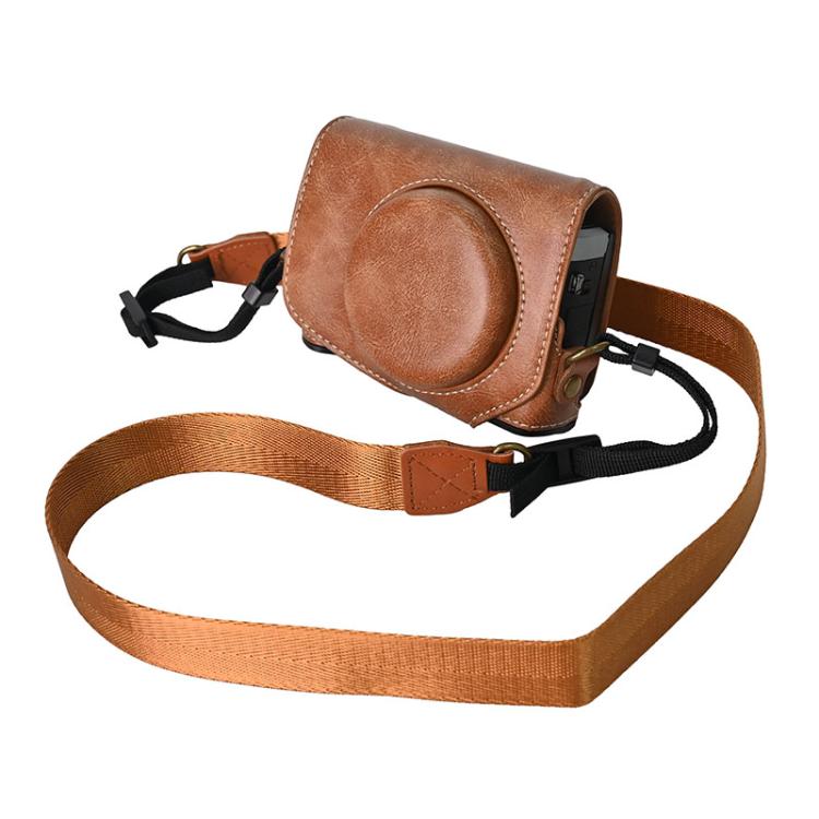 Retro Pull Up Leather Full Body Camera Case Bag with Strap