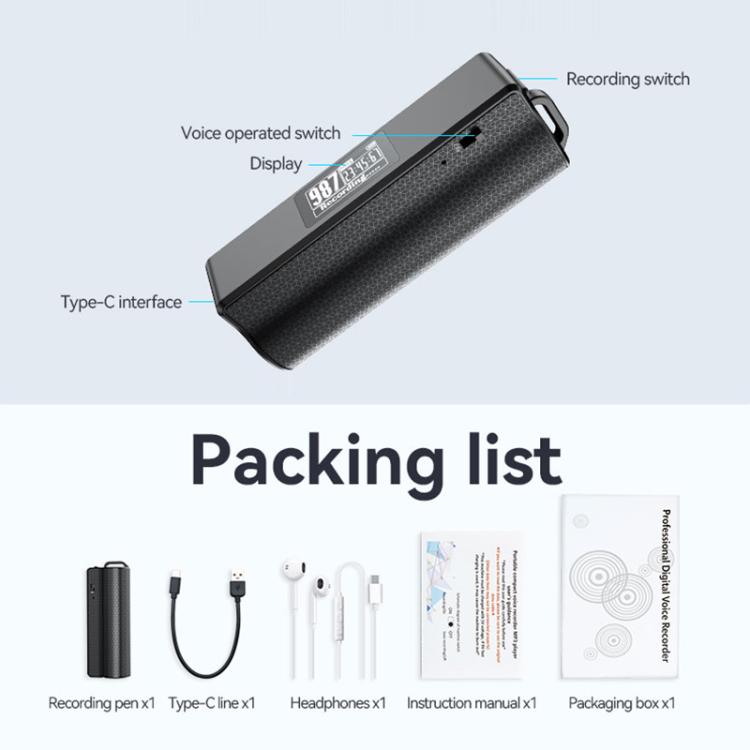 JNN Q70P OLED Display Magnetic Noise Reduction Voice Recording Pen Support APP Control