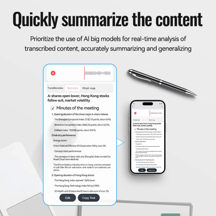 JNN Q90A Smart AI Voice Recording Pen Support APP Control