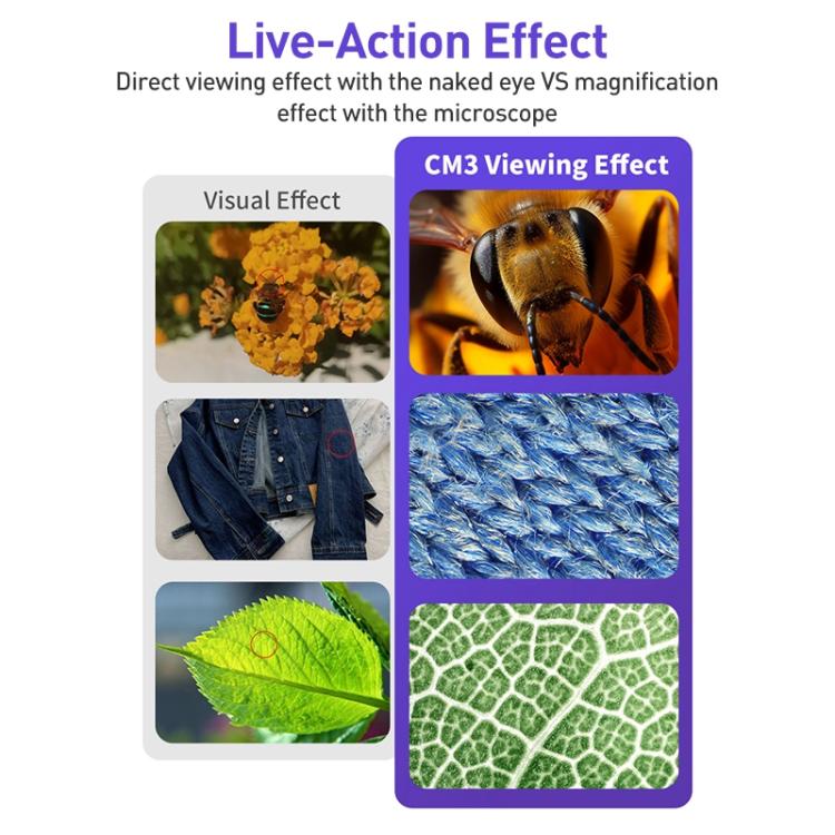 CM3 2.0 inch IPS Screen 1000X Desktop HD Digital Electron Microscope