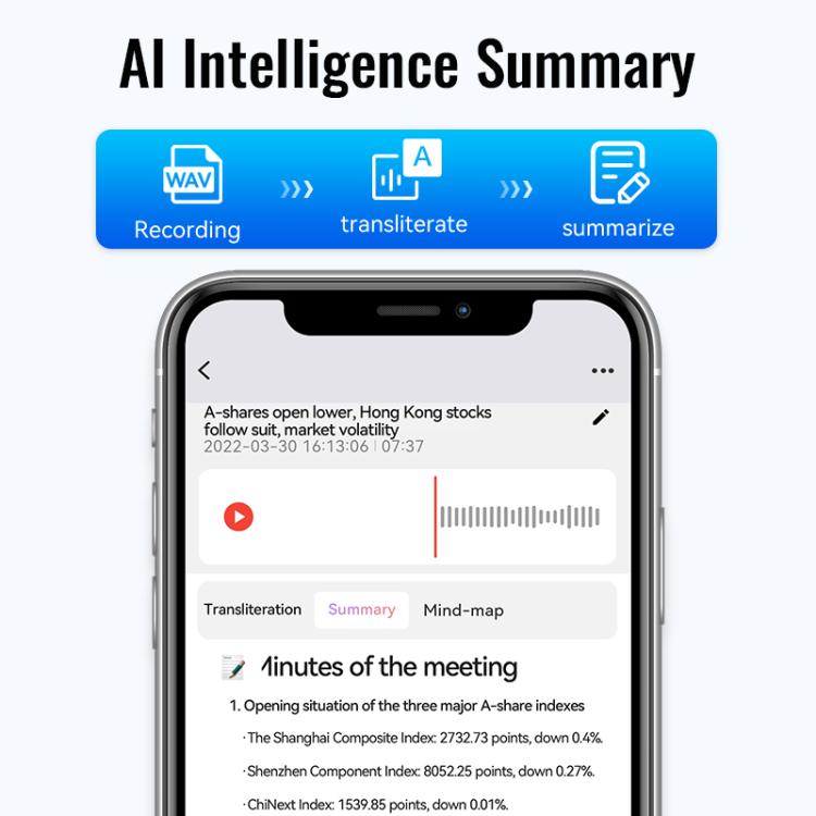 JNN M29A Portable Smart AI Magnetic Recorder Support APP Control