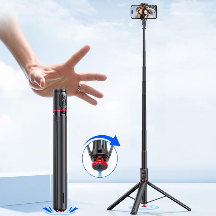TT01 1.77m All-in-one Auto Pop Open Tripod Magnetic Remote Selfie Stick