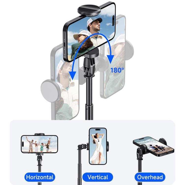 TT01 1.77m All-in-one Auto Pop Open Tripod Magnetic Remote Selfie Stick