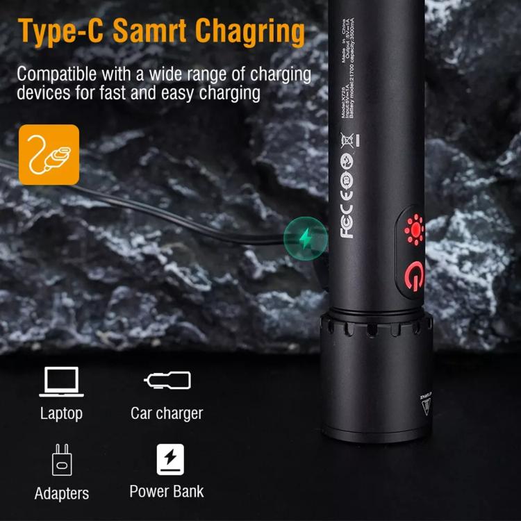 X725 Outdoor White Laser Wick Telescopic Zoom Waterproof Flashlight