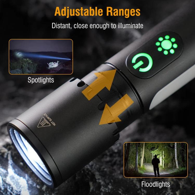 X725 Outdoor White Laser Wick Telescopic Zoom Waterproof Flashlight