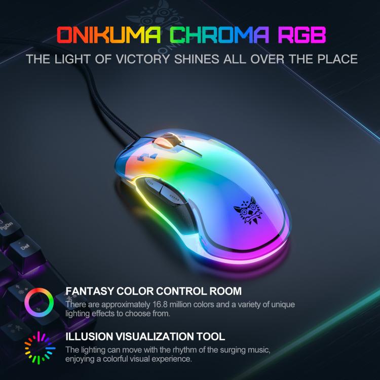 ONIKUMA CW925 12800DPI Colorful RGB E-Sports Gaming Wired Mouse