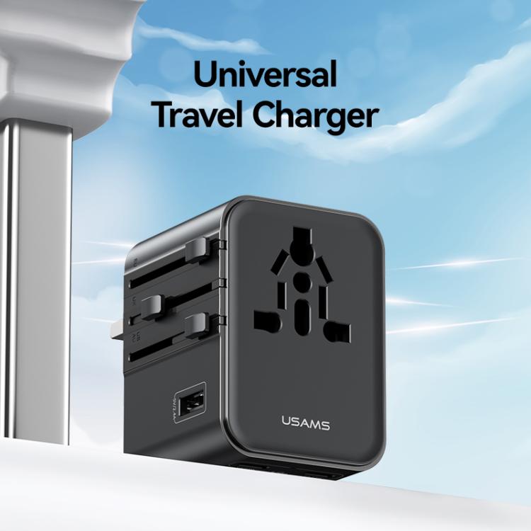 USAMS CC308 17W Dual Type-C and USB-A Ports Universal Travel Charger