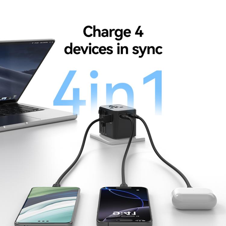 USAMS CC308 17W Dual Type-C and USB-A Ports Universal Travel Charger