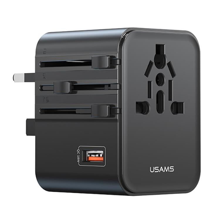 USAMS CC309 25W Dual Type-C and USB-A Ports Universal Travel Charger