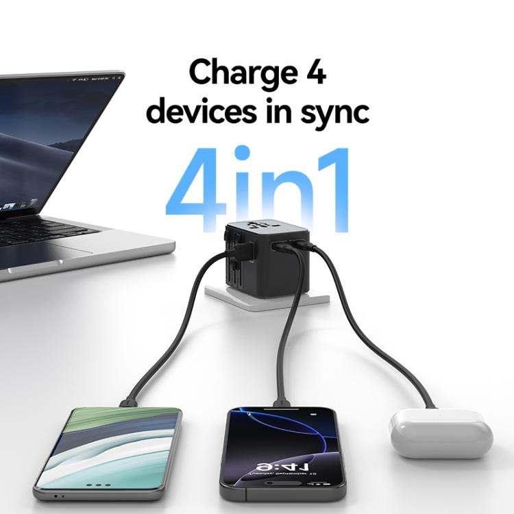 USAMS CC309 25W Dual Type-C and USB-A Ports Universal Travel Charger