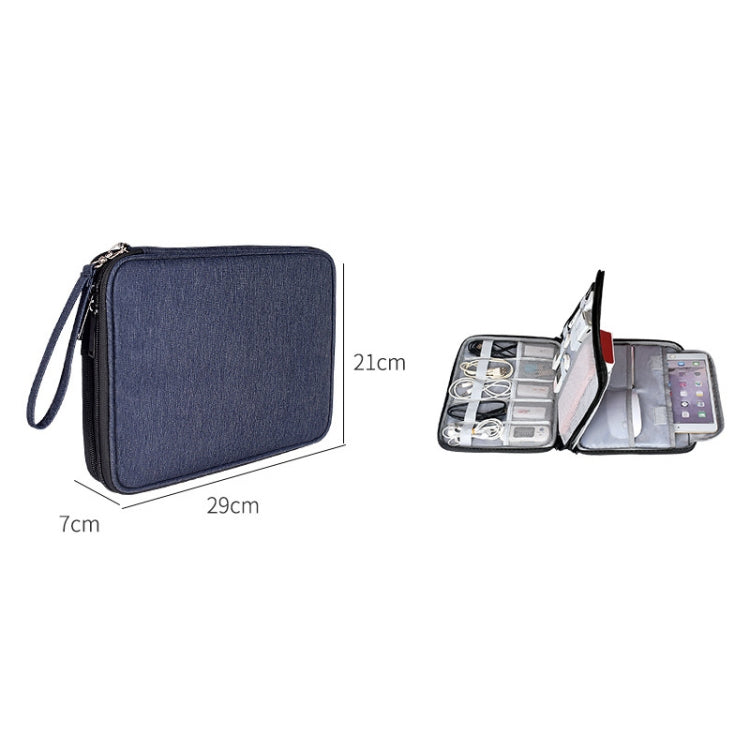 SM01 Multi-function Waterproof Double Layer Data Cable Earphone U Disk Digital Accessories Storage Bag, Size: L