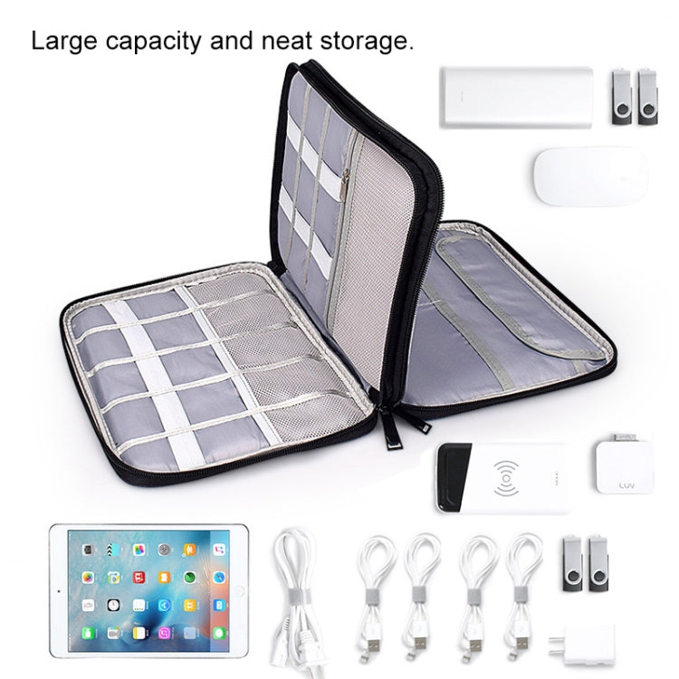 SM01 Multi-function Waterproof Double Layer Data Cable Earphone U Disk Digital Accessories Storage Bag, Size: L