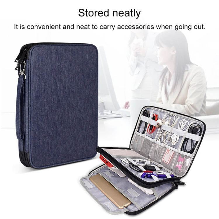 SM01 Multi-function Waterproof Double Layer Data Cable Earphone U Disk Digital Accessories Storage Bag, Size: L