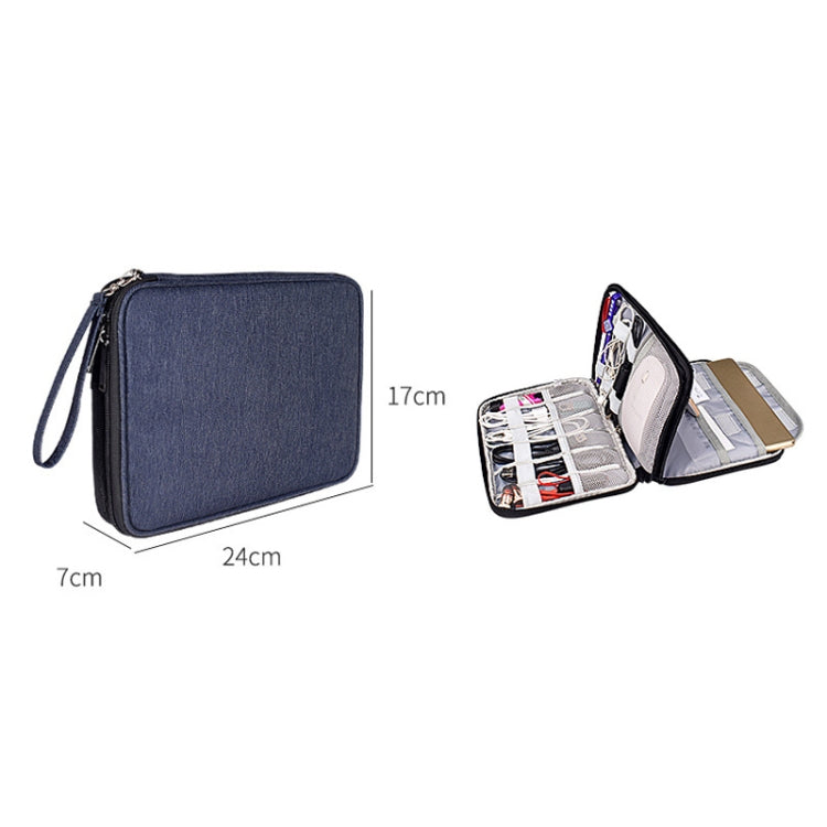SM01 Multi-function Waterproof Double Layer Data Cable Earphone U Disk Digital Accessories Storage Bag, Size: S