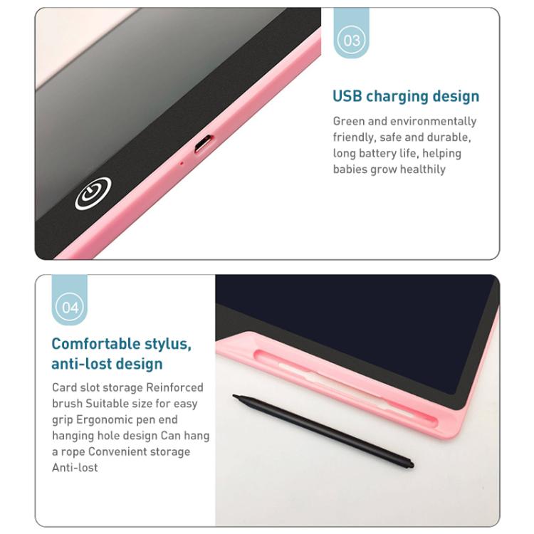 16 inch Rechargeable Children Drawing Board LCD Writing Tablet, Pink / Green Writing, Black / Green Writing, Blue / Green Writing, Pink / Color Writing, Black / Color Writing, Blue / Color Writing