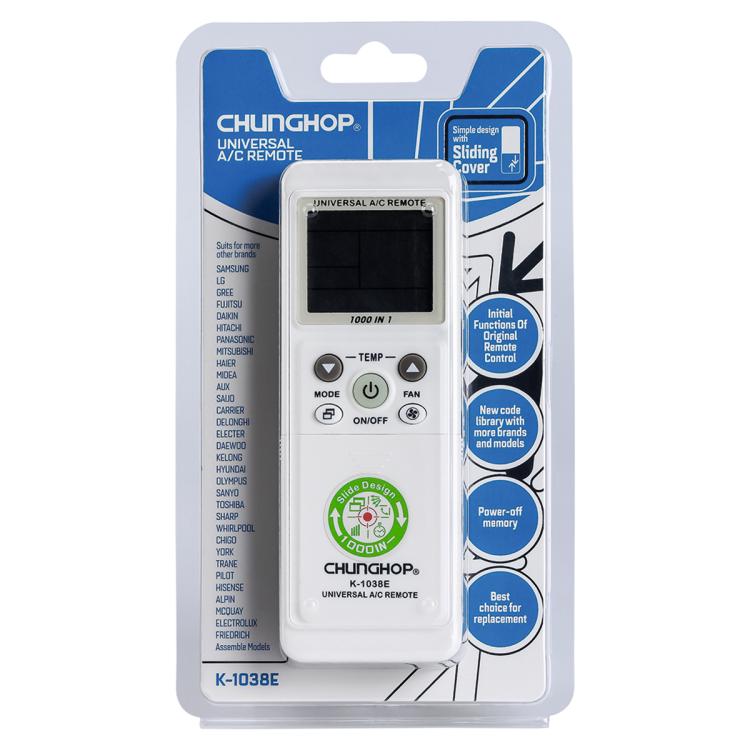 CHUNGHOP K-1038ES Universal Air Conditioner Remote Control with Brand Button Pairing Function