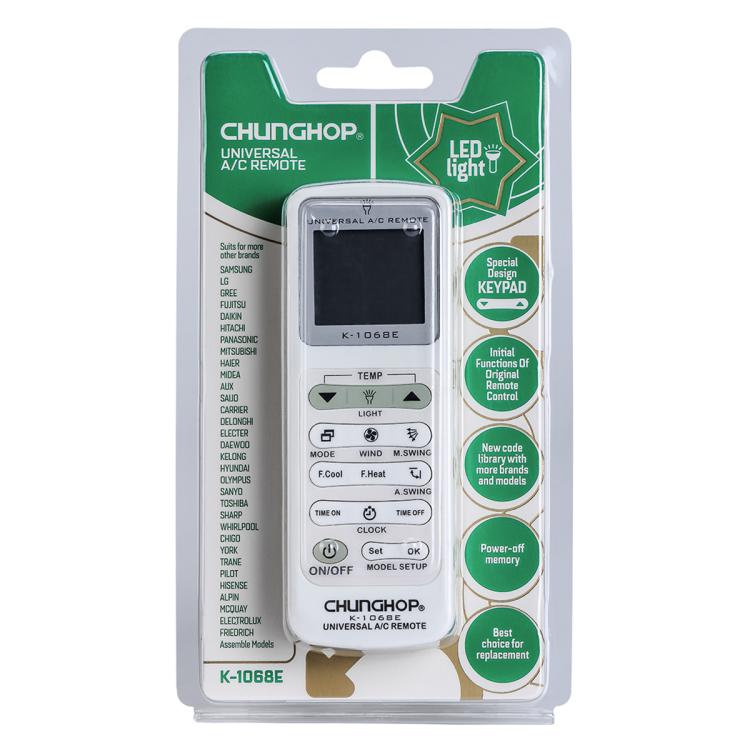 CHUNGHOP K-1068E Universal Air Conditioner Remote Control with Torch