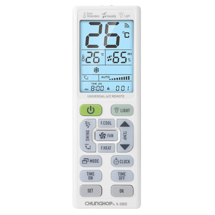 CHUNGHOP K-3302E Universal Air Conditioner Remote Control with Torch and LCD backlight