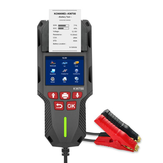 KONNWEI KW700 12V / 24V 2.8 inch Color Screen Car Battery Tester with Printer