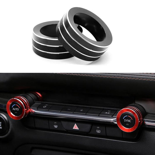 2pcs Multimedia / Central Control Knob Metal Decorative Ring