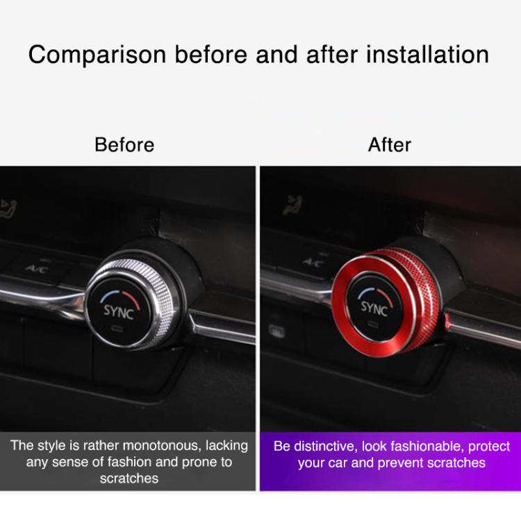 2pcs Multimedia / Central Control Knob Metal Decorative Ring