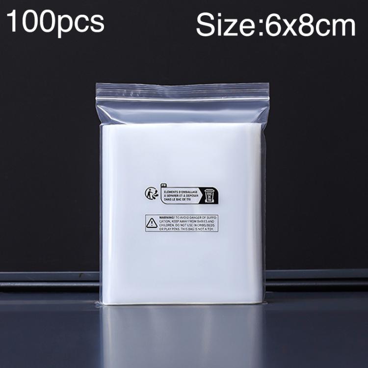100pcs Double Layer Environmental Label Warning Printed Ziplock Bag