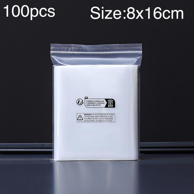 100pcs Double Layer Environmental Label Warning Printed Ziplock Bag