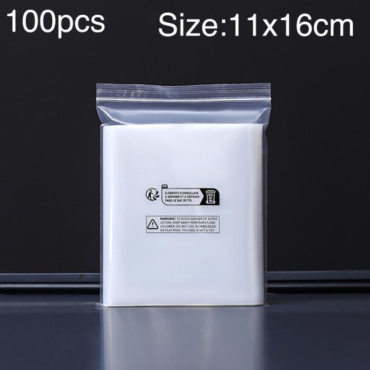 100pcs Double Layer Environmental Label Warning Printed Ziplock Bag