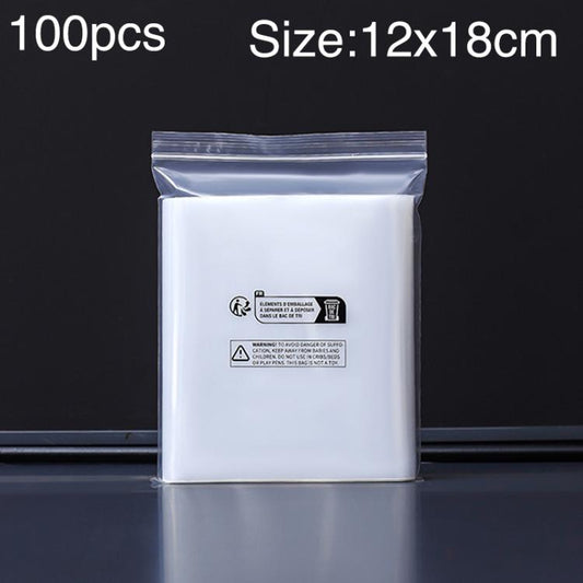 100pcs Double Layer Environmental Label Warning Printed Ziplock Bag