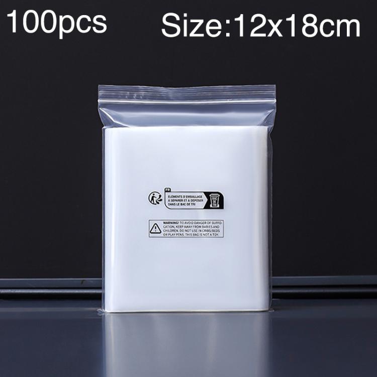100pcs Double Layer Environmental Label Warning Printed Ziplock Bag
