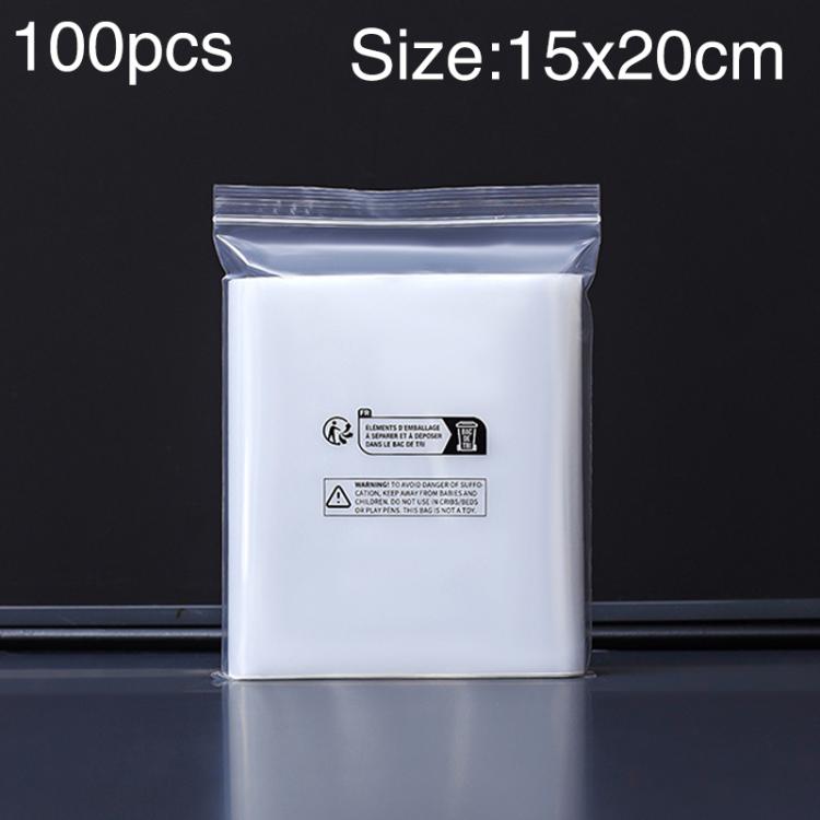 100pcs Double Layer Environmental Label Warning Printed Ziplock Bag