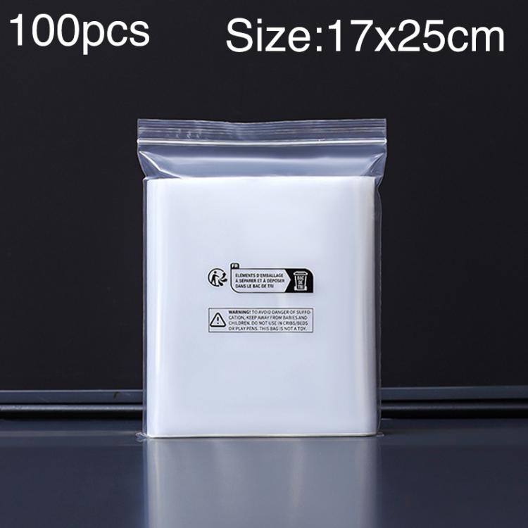 100pcs Double Layer Environmental Label Warning Printed Ziplock Bag